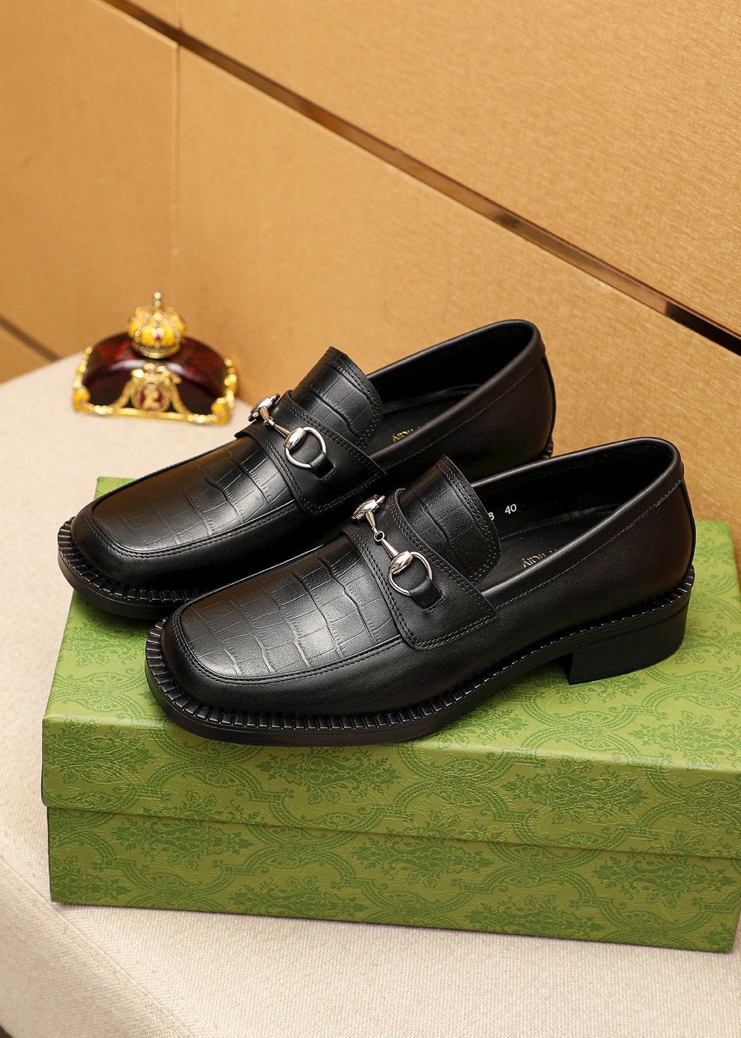 Gucci Black Leather Bit Loafers