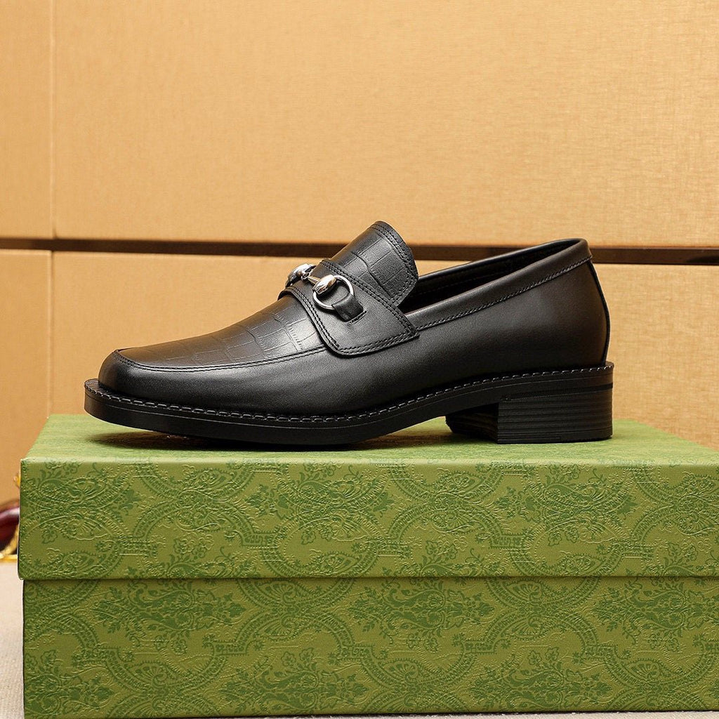Gucci Black Leather Bit Loafers