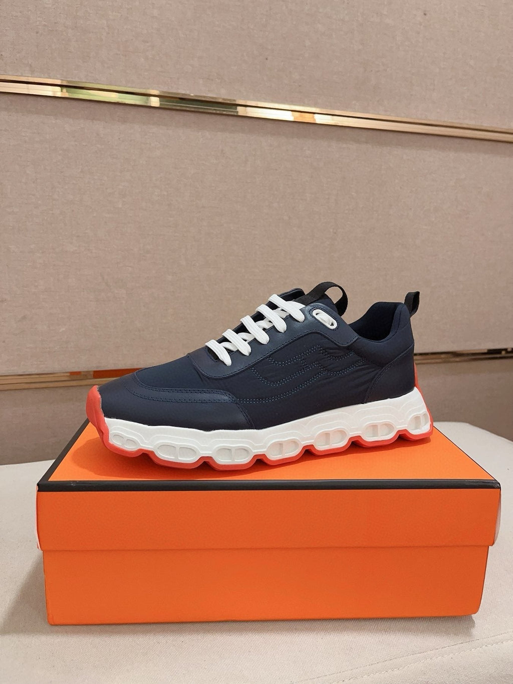 Hermès Men's Navy & White Sneakers