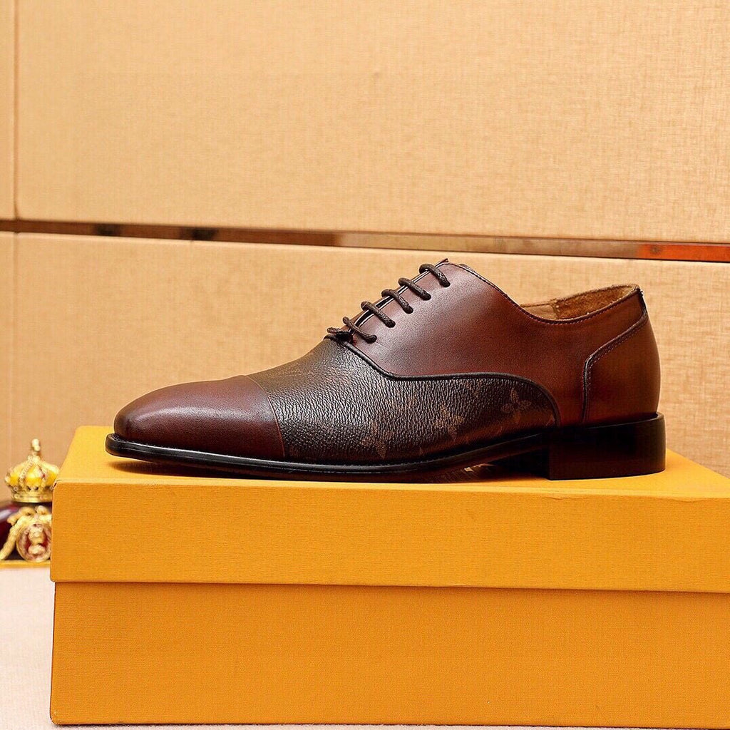 Louis Vuitton Patterned Panel Lace-Up Dress Shoes