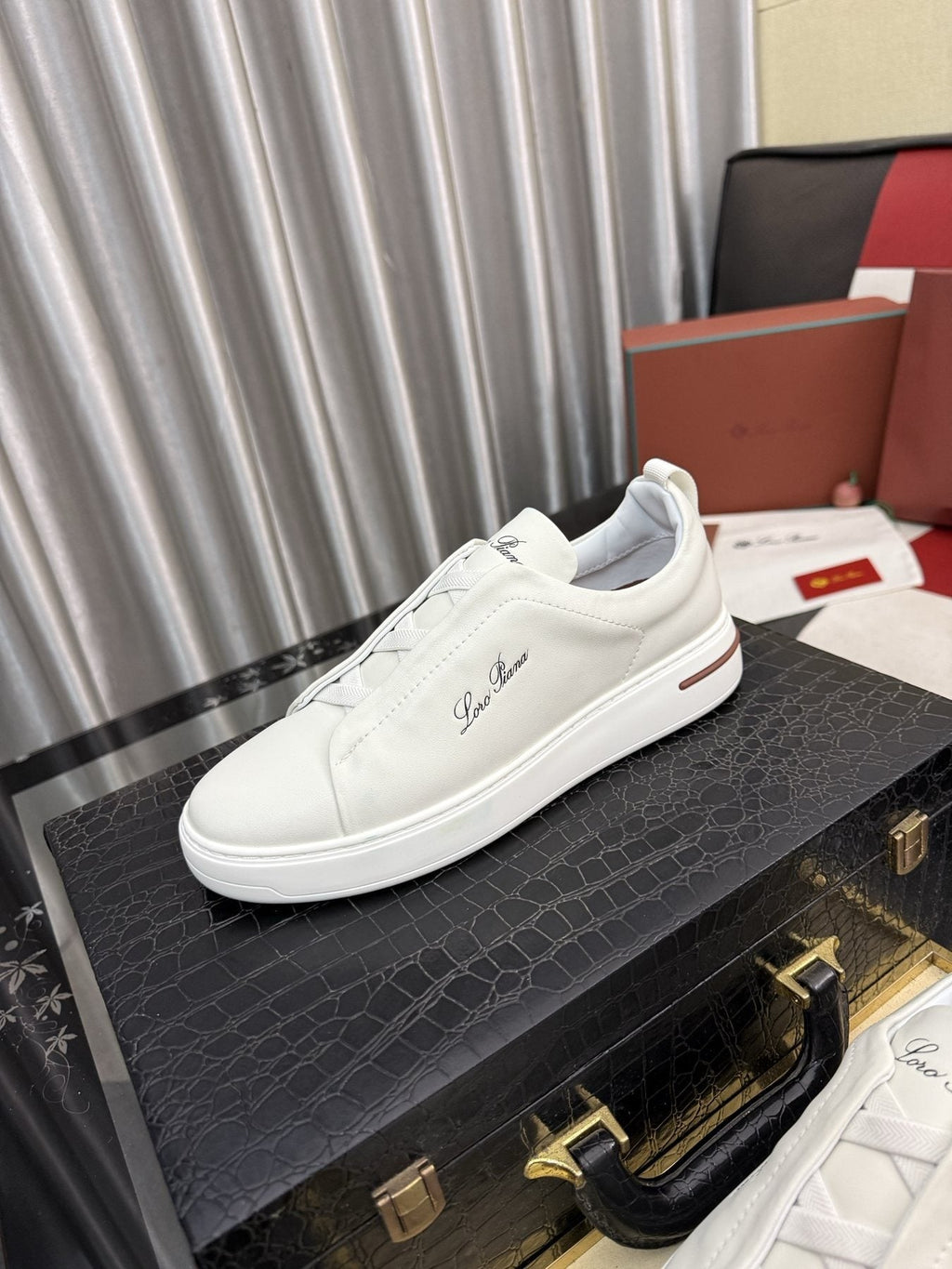 Loro Piana Side-Logo Slip-On Sneakers