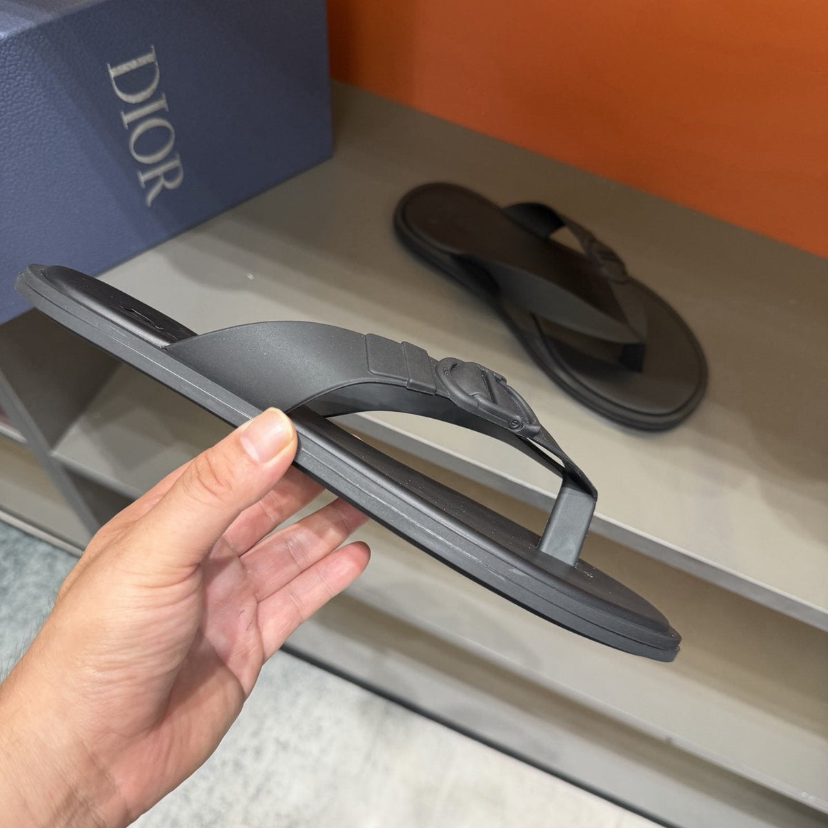 Dior Thong Sandals with Circular Strap Accent