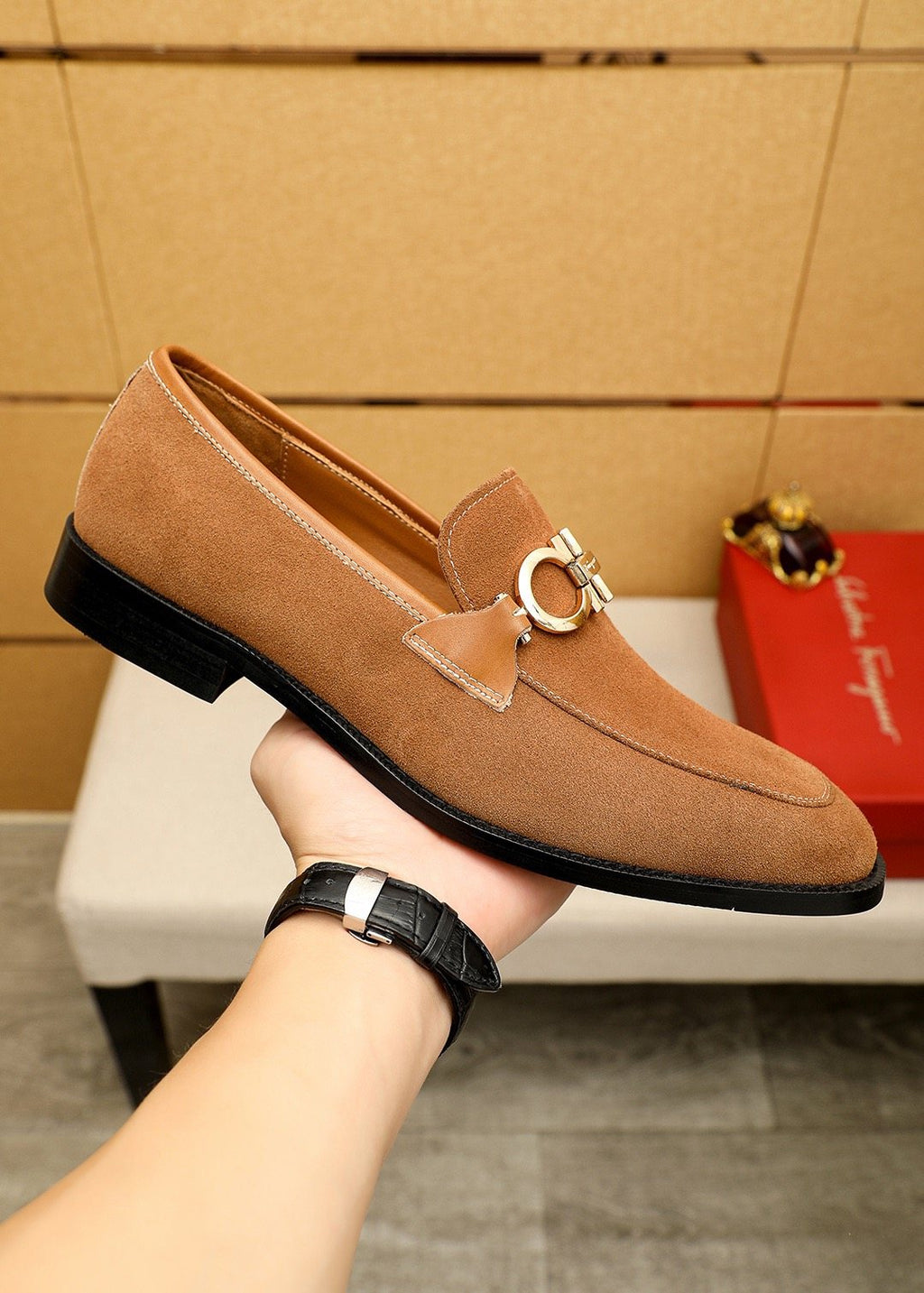Ferragamo Metal Buckle Loafers