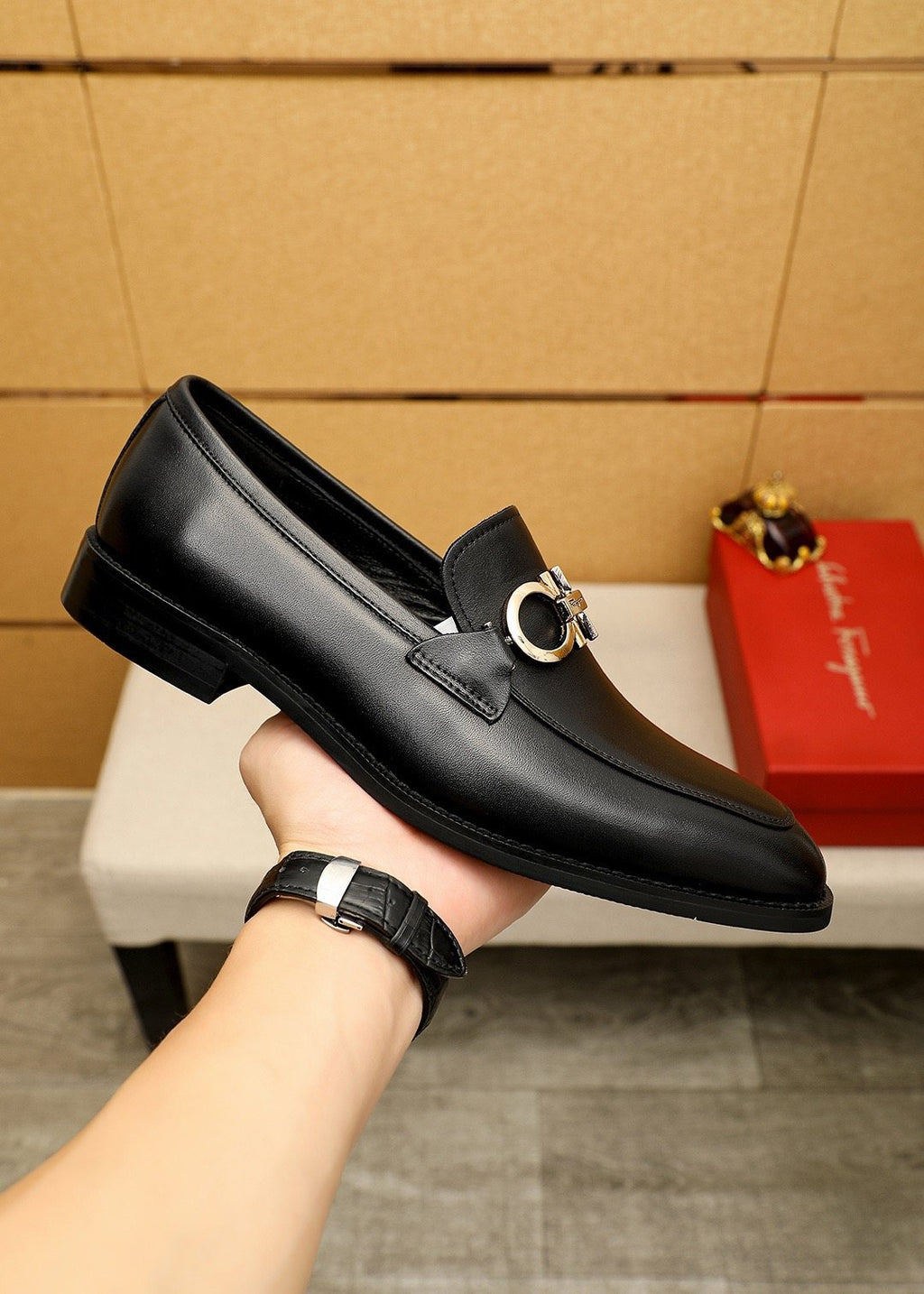 Ferragamo Metal Buckle Loafers