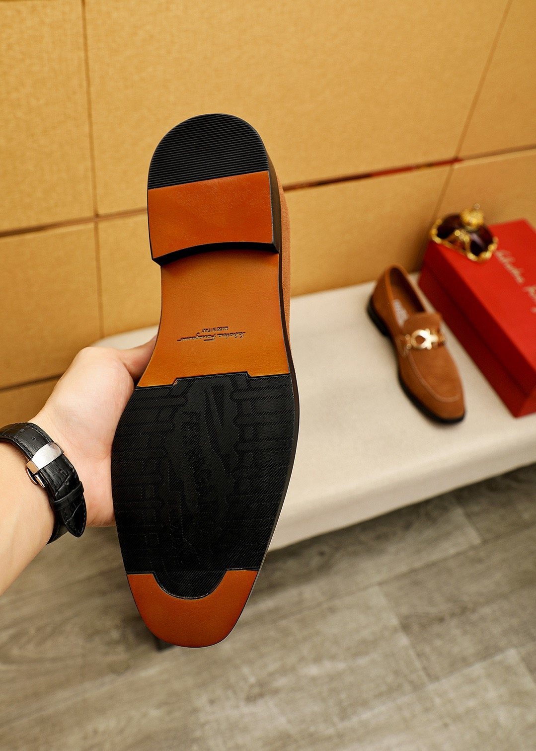 Ferragamo Metal Buckle Loafers