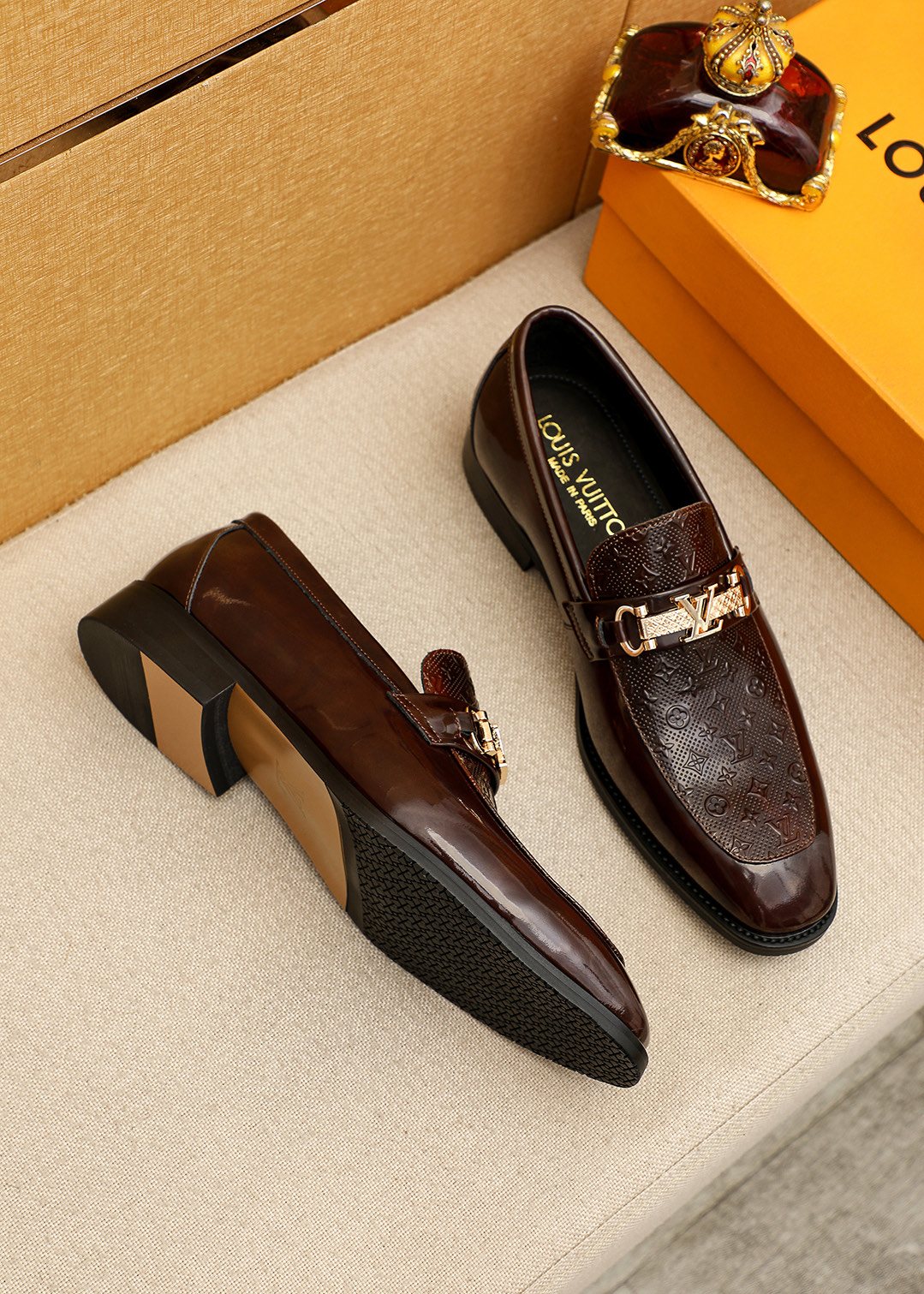 Louis Vuitton Embossed Buckle Loafers - Embossed Vamp Panels