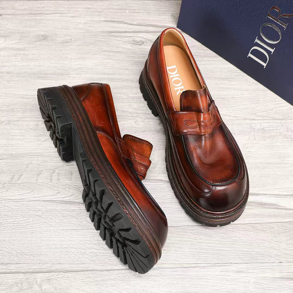 Dior Leather Moc-Toe Loafers - Leather Upper And Lining