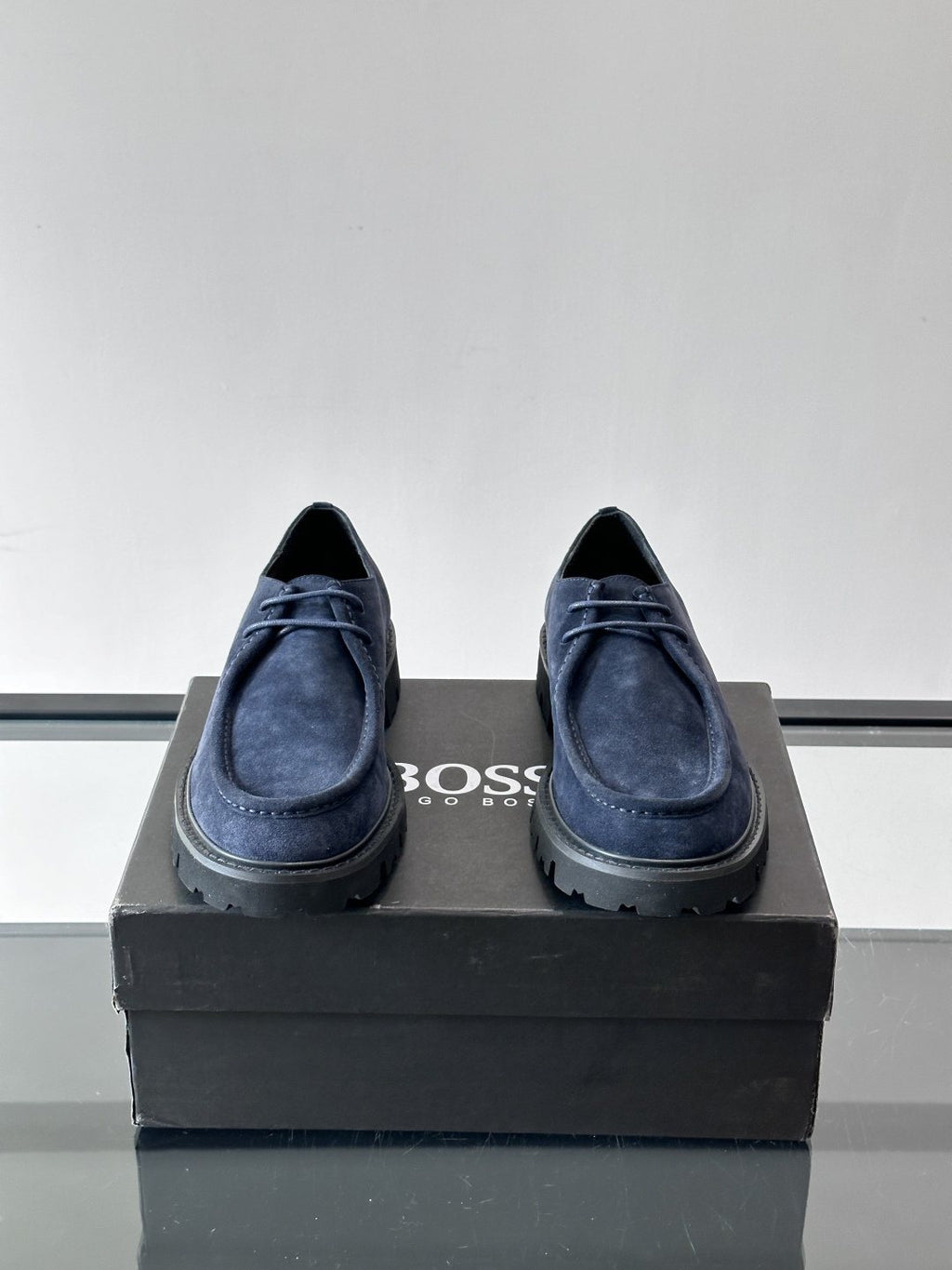 BOSS Men's Suede Lug Sole Derby Shoes