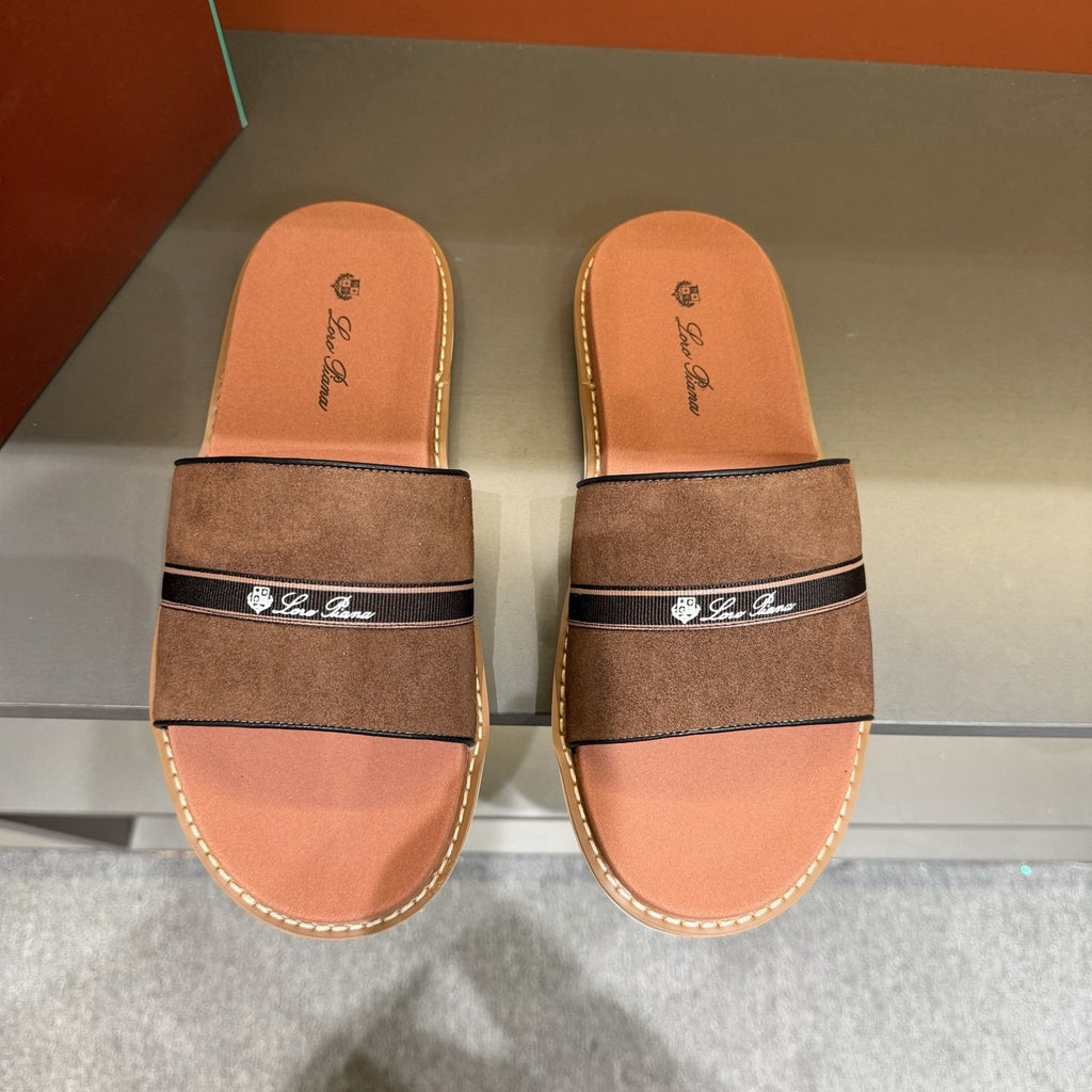 Loro Piana Cross-Strap Men's Slide Sandals