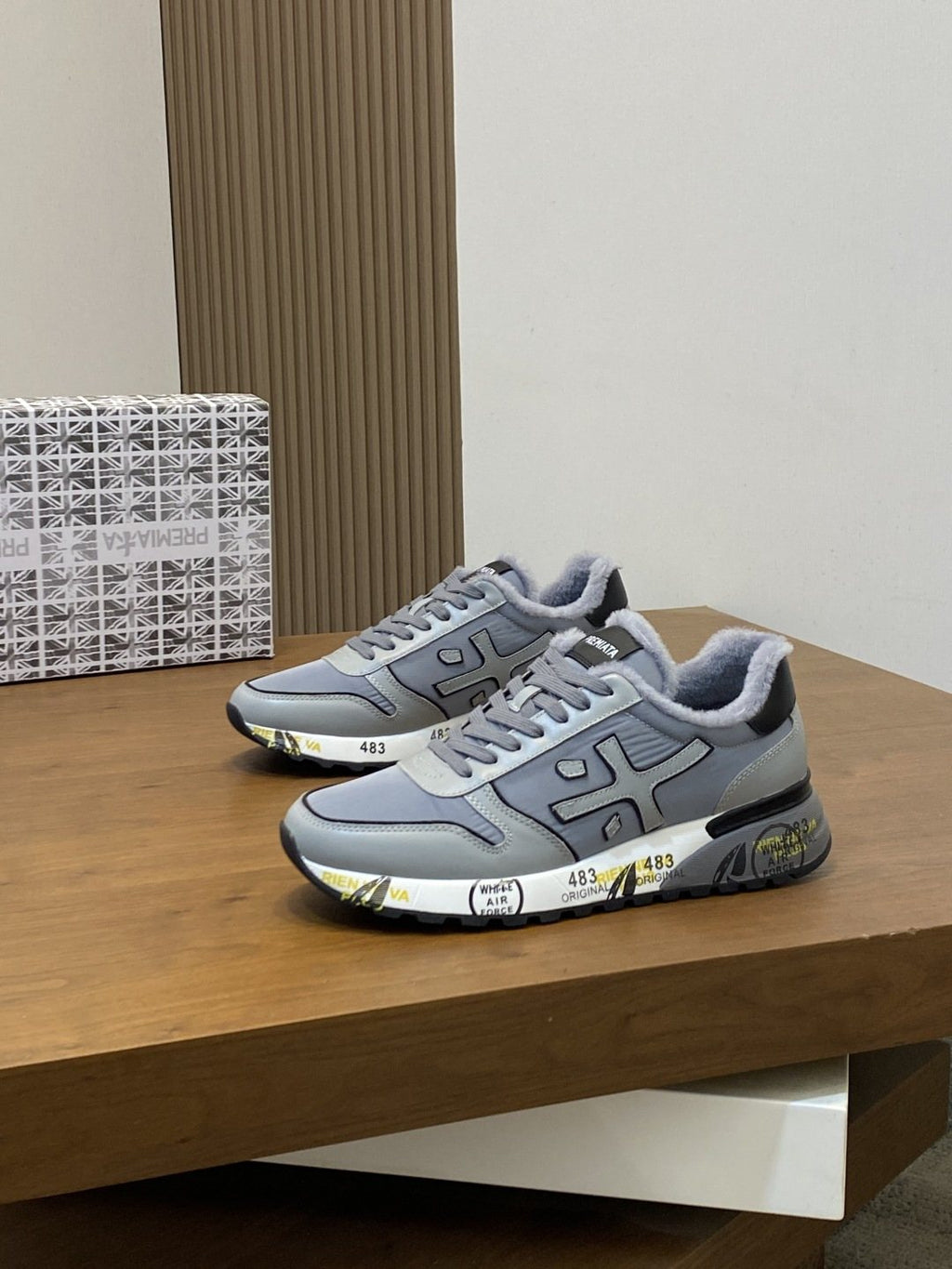 Premiata Graphic Side Lace-Up Sneakers